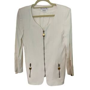 Vintage Christian Dior White Blazer Women's Sz 6
